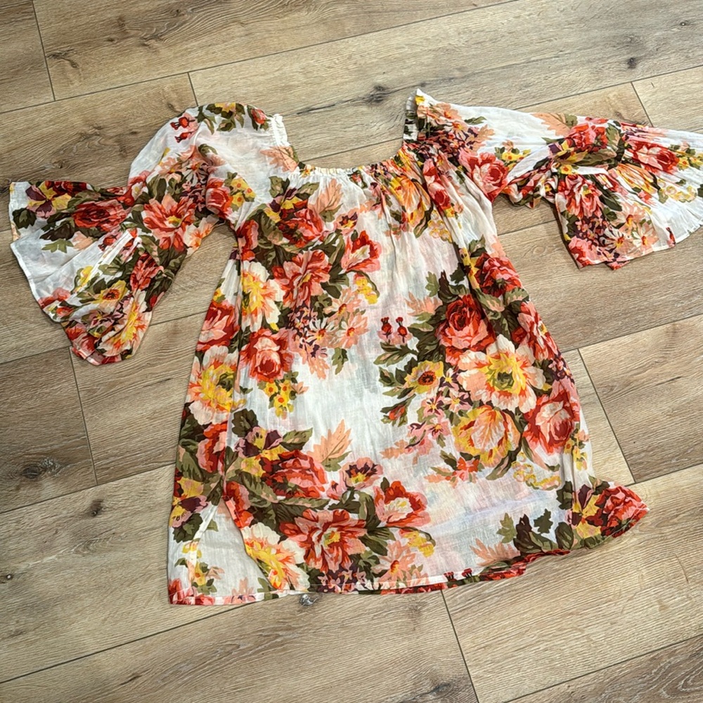Boho  off the should floral tunic / dress